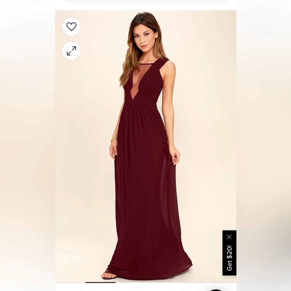 DAZZLING DECADENCE BURGUNDY MAXI DRESS LULUS - Picture 2 of 9